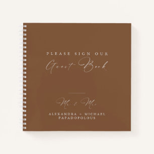 Herbst Elegant Minimal Wedding Gästebuch Notizbuch