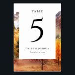 Herbst Elegante Hochzeitstichtafel Tischnummer<br><div class="desc">Herbst Elegante Hochzeitstichtafel</div>