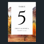 Herbst Elegante Hochzeitstichtafel Tischnummer<br><div class="desc">Herbst Elegante Hochzeitstichtafel</div>