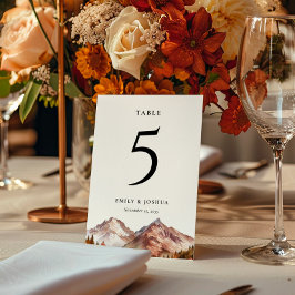 Herbst Elegante Hochzeitstichtafel Tischnummer