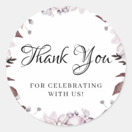 Herbst Elegante violette Blumenblätter Vielen Dank Runder Aufkleber