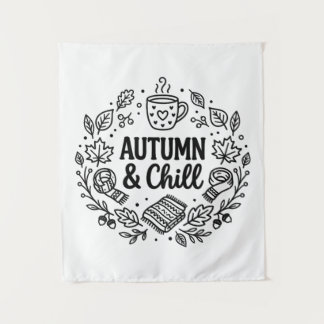 Herbst & Entspannung | Cozy Fall Handlettering Lin Wandteppich