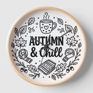Herbst & Entspannung | Cozy Herbst Handlettering L Uhr