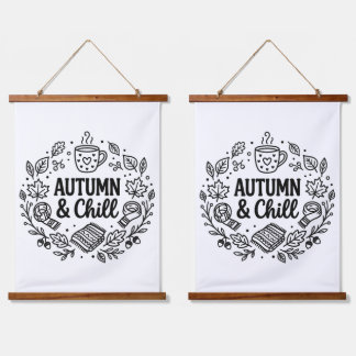 Herbst & Entspannung | Cozy Herbst Handlettering L Wandteppich Mit Holzrahmen