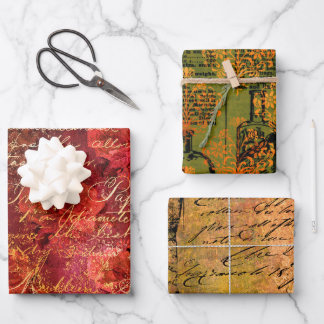 Herbst-Ephemere-Muster Geschenkpapier Set