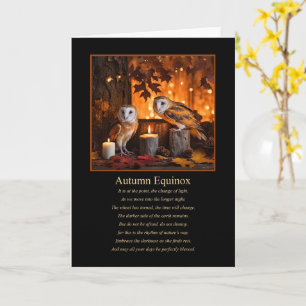 Herbst Equinox Mabon mit Kerzen Karte