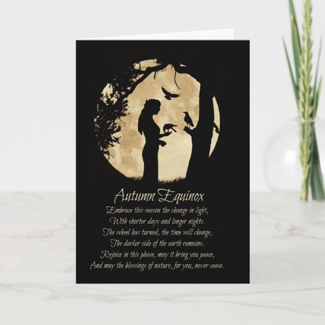 Herbst Equinox Mabon mit Ravens Karte (Vorderseite)