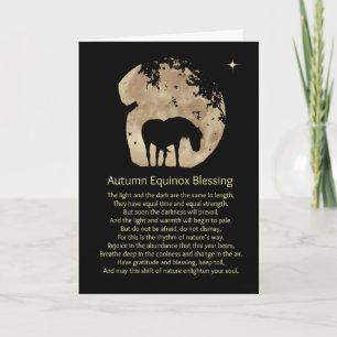 Herbst Equinox Segen Karte mit Pferd