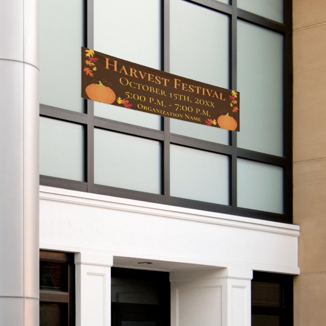Herbst Ernte Autumn Leaves Pumpkin Festival Event Banner (Äußeres Gebäude)