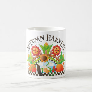 Herbst Ernte Folklore Art Pumpkin und Sonnenblumen Kaffeetasse