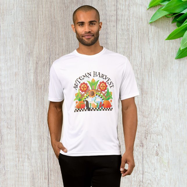 Herbst Ernte Folklore Art Pumpkin und Sonnenblumen T-Shirt (Von Creator hochgeladen)