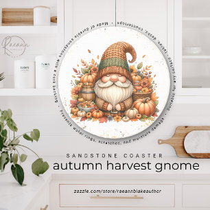 Herbst Ernte Gnom Sandstein Untersetzer