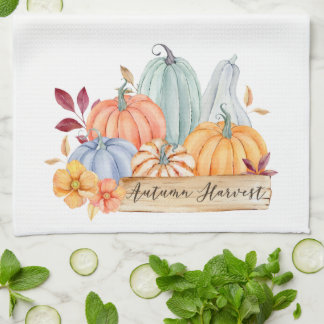 Herbst Ernte Grüne Pumpkins Geschirrtuch