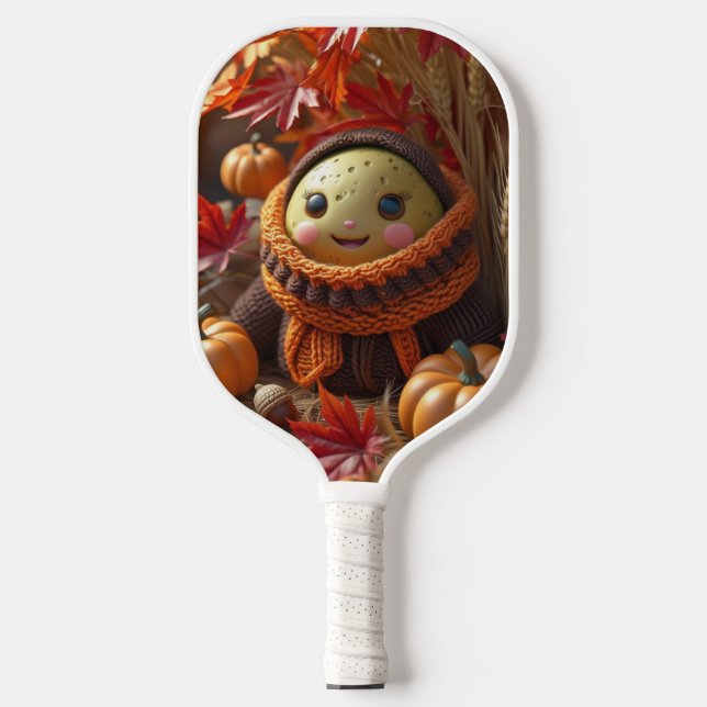 Herbst Ernte Pickleball - Gemütliches Gericht Vibe Schläger (Vorderseite)