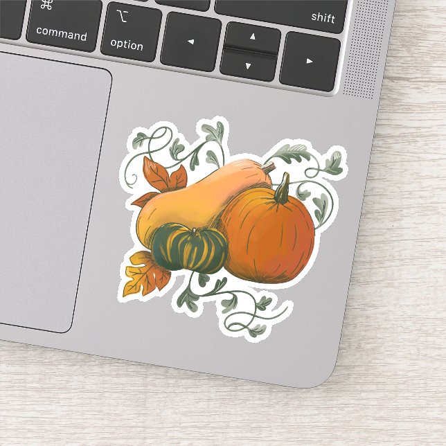 Herbst Ernte Pumpkin Gourd Illustration Aufkleber (Detail)