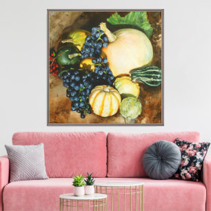 Herbst Ernte Stillleben mit Pumpkins, Gourmet Leinwanddruck
