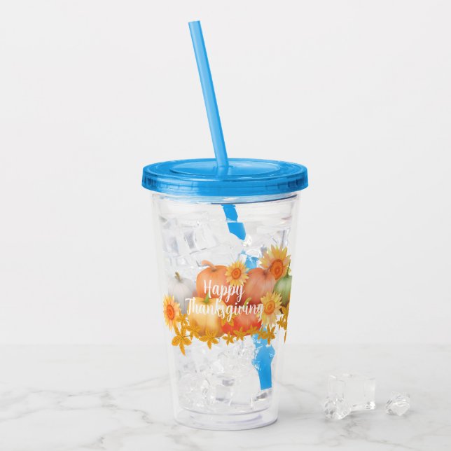 Herbst-Erntedank Acryltrinkbecher (Vorderseite Ice)