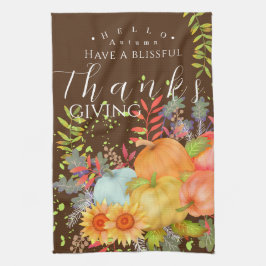 Herbst Erntedank Brown Geschirrtuch