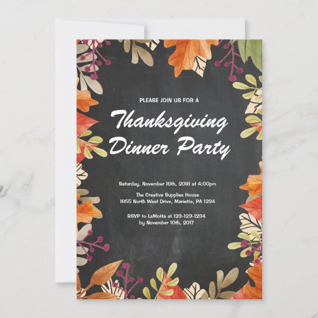 Herbst Erntedank Dinner Party Einladung (Vorderseite)