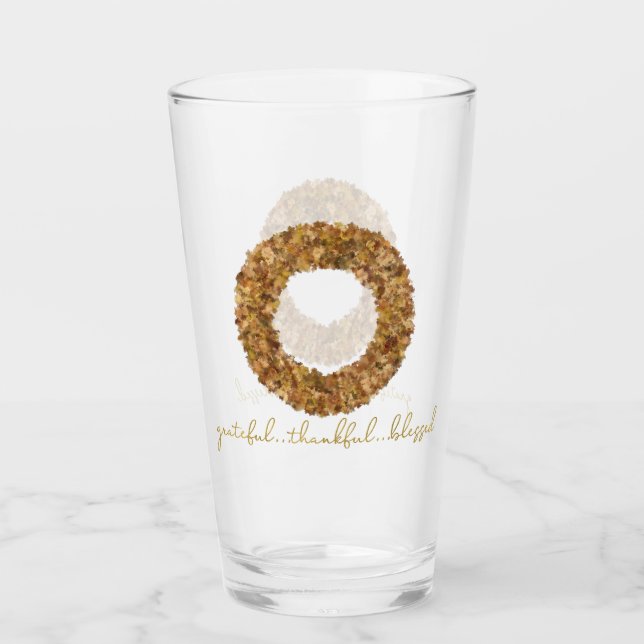 Herbst Erntedank Eleganter Ahorndrama Glas (Vorderseite)