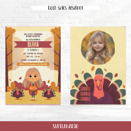 Herbst Erntedank Geburtstag Foto Einladung