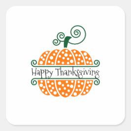 Herbst, Erntedank, Monogramm Pumpkin Quadratischer Aufkleber
