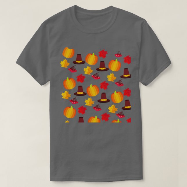 Herbst-Erntedank-Muster T-Shirt (Design vorne)