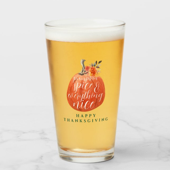 Herbst Erntedank Party Wasserfarbe Pumpen Glas (Vorne (Gefüllt))