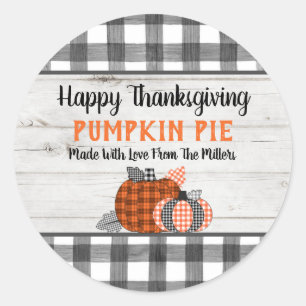 Herbst Erntedank Pumpkin Pie Runder Aufkleber
