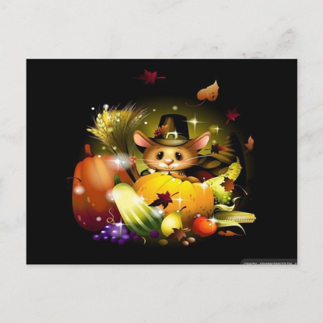 Herbst Erntedank Whimsical Elegante Modernes Niedl Postkarte (Vorderseite)