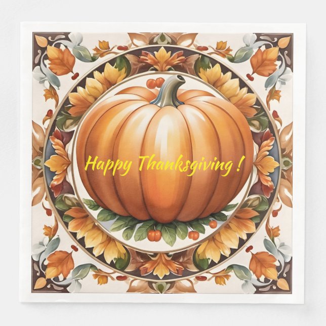 Herbst-Erntedanken Populäre Pumpkin-Sammlung Serviette (Vorderseite)