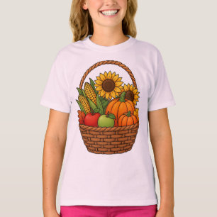 Herbst-Erntekorb – Herbstkürbisse, Sonnenblumen T-Shirt