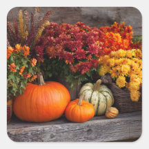 Herbst-Erntetisch-Dekoration - Herbstliche Kürbiss