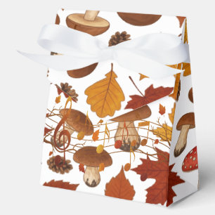 Herbst-Eule und Blätter Geschenkschachtel