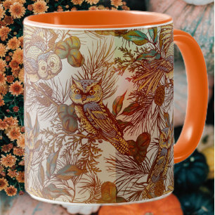 Herbst-Eule vintage Herbst Tasse