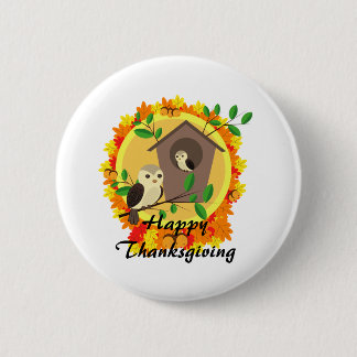 Herbst-Eulen-Erntedankfest Button