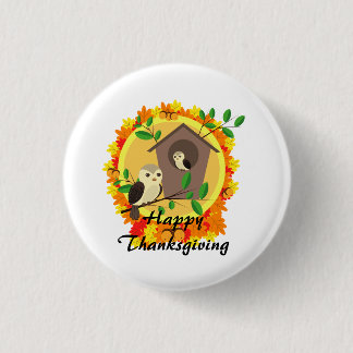 Herbst-Eulen-Erntedankfest Button