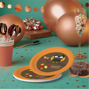 Herbst-Eulen-Halloween-Gewohnheits-Pappteller Pappteller