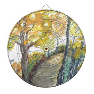 Herbst-Fall-Baum verlässt Kunst-Malerei-Schicksal Dartscheibe