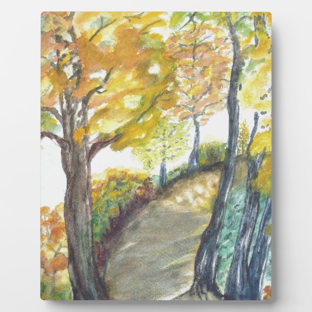 Herbst-Fall-Baum verlässt Kunst-Malerei-Schicksal Fotoplatte (Vorderseite)