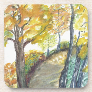 Herbst-Fall-Baum verlässt Kunst-Malerei-Schicksal Getränkeuntersetzer