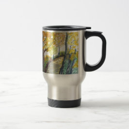 Herbst-Fall-Baum verlässt Kunst-Malerei-Schicksal Reisebecher