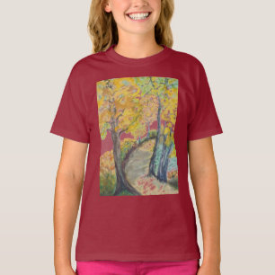 Herbst-Fall-Baum verlässt Kunst-Malerei-Schicksal T-Shirt