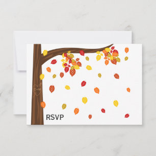 Herbst fallende Blätter RSVP / Antwort