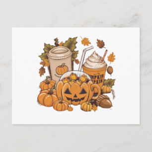 Herbst Familie Halloween Thanksgiving Süßer Herbst Postkarte