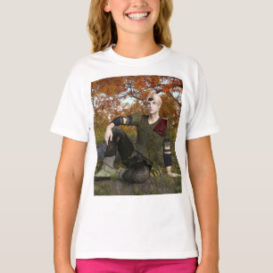 Herbst-Fantasie-Prinz-Wald-Porträt T-Shirt