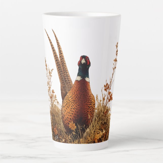 Herbst-Fasan-Ölgemälde  Milchtasse (Vorderseite)