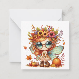 Herbst-Feenkarten-Fantasie-Notizkarte Mitteilungskarte