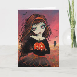 Herbst-Feuer-Halloween-Gruß-Karte Karte