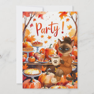 Herbst Flanell & Fizz Friendsgiving-Party Einladung